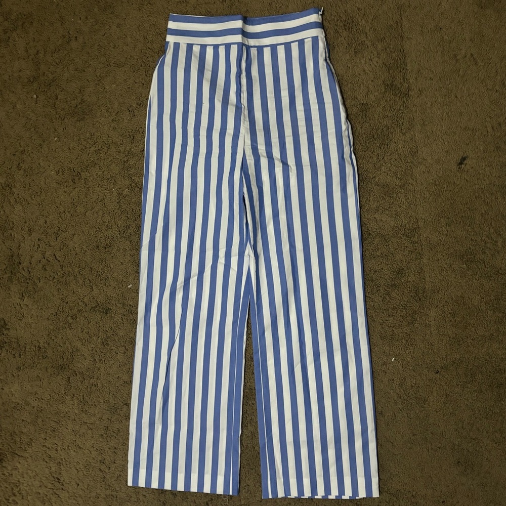 ⛱️🌊Sezane FAUSTO TROUSERS Blue and White Striped Pants - Picture 7 of 10